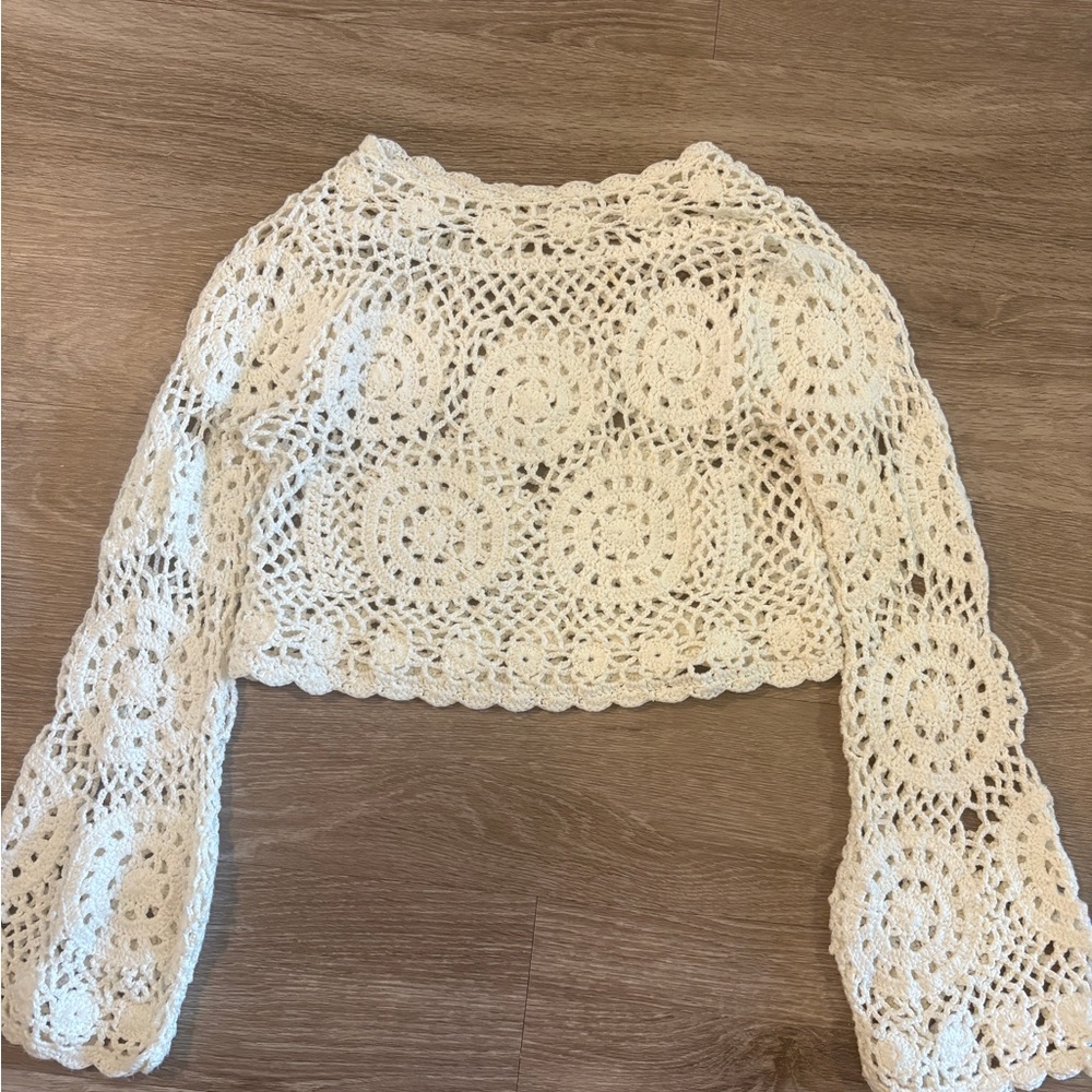 Vestique Ivory Crochet Blouse